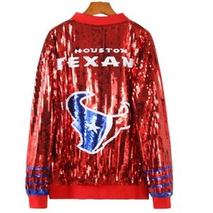 Sale‼️Houston Texans sequins jacket red